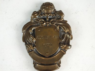 Lot 70 - Walter Gilbert (British, 1871-1946), a Bromsgrove Guild enamelled bronze presentation key