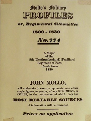 Lot 127 - John Mollo (British, 1931-2017) Major of the 5th Northumberland (Fusiliers) Regiment of Foot