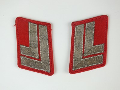 Lot 352 - Scarce pair of pre-1938 NSDAP Hauptstellenleiter collar tabs, Gau level