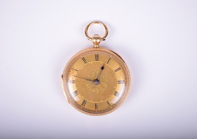 Lot 110 - An 18ct gold open face pocket watch