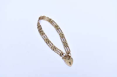 Lot 145 - A 9ct gold gate link bracelet