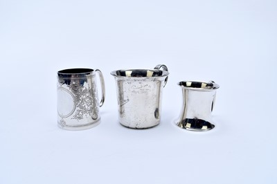 Lot 6 - Three silver mugs
