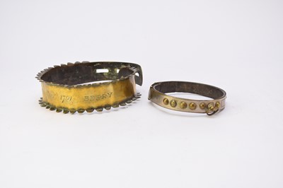 Lot 535 - Two 18th-19th century brass dog collars
