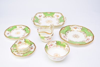 Lot 301 - A Coalport green batwing tea service