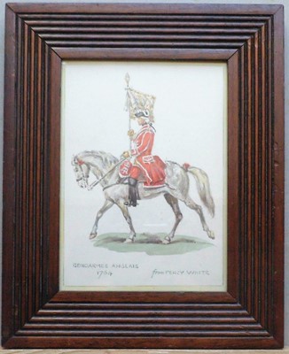 Lot 199 - Three military watercolours including Percy White and Attributed to Richard Knötel