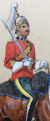 Lot Four military portraits of Dragoons Officers, including three attributed to Richard Simkin