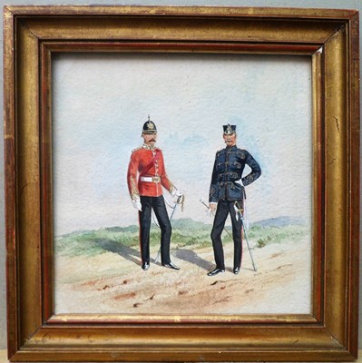 Lot Attributed to Richard Simkin (1850-1926) Two Officers of the Norfolk Regt, circa 1850