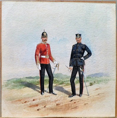 Lot Attributed to Richard Simkin (1850-1926) Two Officers of the Norfolk Regt, circa 1850