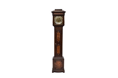 Lot 505 - A small early 20th century, George II style, oak and walnut longcase clock