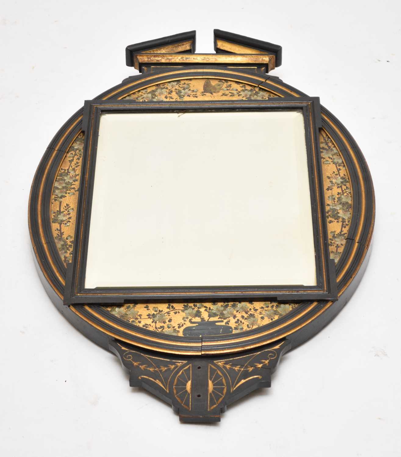 Lot 73 - A late 19th century, Aesthetic period, ebonised and gilded wall mirror