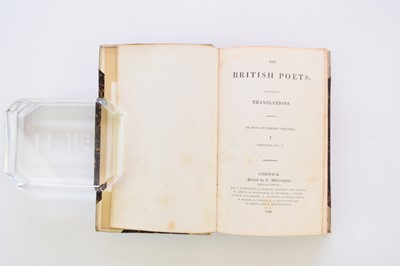 Lot 1094 - THE BRITISH POETS, 96 vols (of 100).12mo, C Whittingham, Chiswick Press, 1822