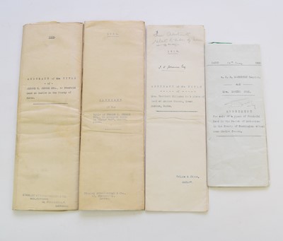 Lot 1165 - JEROME, Jerome K (1859 - 1927), author.  Abstract of title to premises known as Ridge End