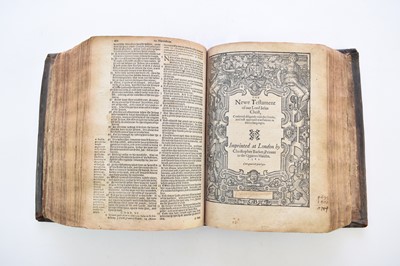Lot 1139 - BIBLE, 4to, Christopher Barker 1581.  Black letter