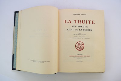 Lot 1195 - VAVON, Antoine, La Truite.  Ses Moeurs.  L'Art de la Pecher (The Trout. His Manners