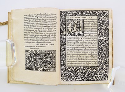 Lot 1091 - KELMSCOTT PRESS.  Ruskin, John, The Nature of Gothic.  Printed by William Morris at the Kelmscott Press