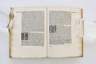 Lot 1091 - KELMSCOTT PRESS.  Ruskin, John, The Nature of Gothic.  Printed by William Morris at the Kelmscott Press