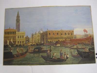 Lot 227 - Joseph Josiah Dodd (British 1809 - 1880) 'The Doges Palace and the Bacino, Venice'