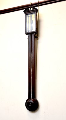 Lot 488 - A George III mahogany stick barometer by P.Garof & Co', Edinburgh