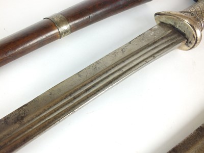 Lot 194 - Two Malayan Parang Short Swords and a Japanese bone tanto