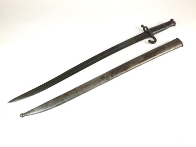 Lot 196 - Austrian Model 1867 Werndl rifle bayonet, un-shortened