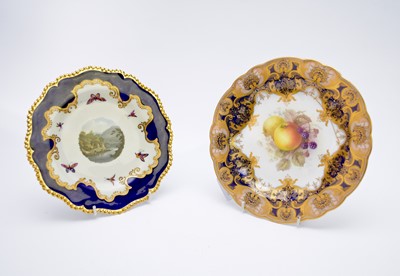 Lot 356 - Flight Barr and Barr plate with a view of Ronan's Island and a Royal Worcester fruit plate