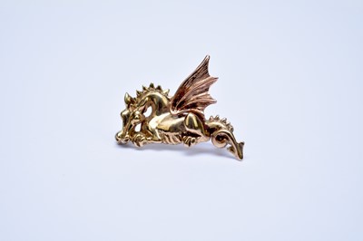 Lot 128 - A 9ct yellow and rose gold Clogau Welsh Dragon brooch