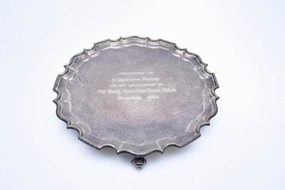 Lot 19 - A Victorian silver presentation salver