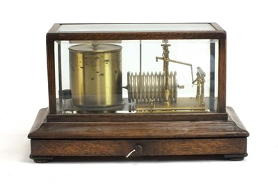 Lot 632 - A Short & Mason oak-cased barograph