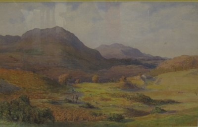 Lot 266 - Norman Netherwood (fl.c. 1880-1920) An extensive landscape with figures