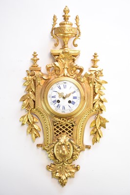 Lot 286 - An 18th century style gilded metal cartel wall clock, by Japy Freres, circa 1900