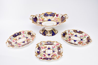 Lot 412 - Scarce New Hall bone china dessert service, circa 1824-30