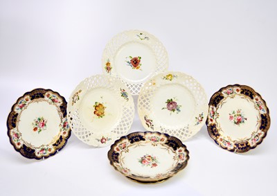 Lot 384 - A dessert service and Minton pierced plates