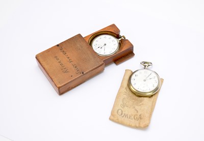 Lot 214 - Two Omega open face pocket watches