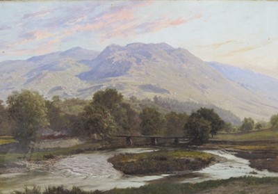 Lot 301 - Edwin Henry Holder (1847 - 1922), A mountainous lake landscape; and A river landscape