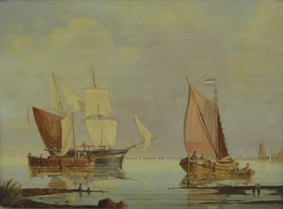 Lot 305 - Adrianus Van Blyk (fl. late 19th century), Shipping in a Calm