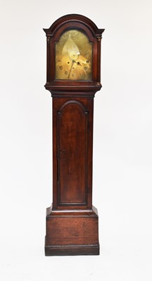 Lot 504 - A George III oak brass-dial longcase clock, William Draper of Waldon