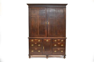 Lot 638 - A Victorian oak housekeeper's cupboard