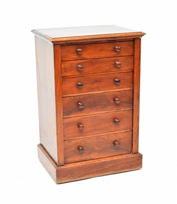 Lot 729 - A Victorian figured walnut, Wellington-type chest