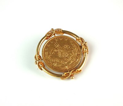 Lot 58 - A Turkish Kurush coin set brooch
