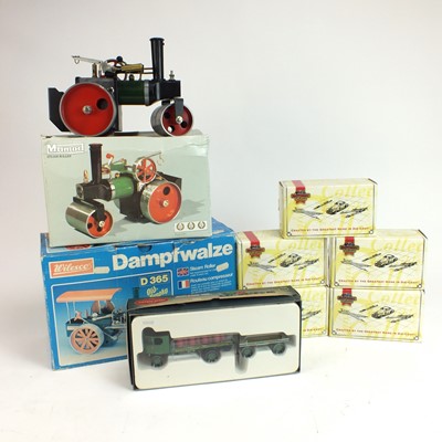 Lot 583 - Two live steam engines and a collection of die-cast vehicles