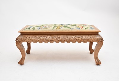 Lot 482 - A Chinese carved camphor-wood bench seat