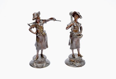 Lot 490 - After Alphonse Henri Nelson,(1854-1919) bronze figures (2)