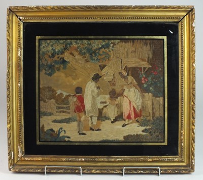 Lot 595 - A 19th century framed woolwork