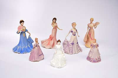 Lot 450 - A group of seven Coalport and Royal Doulton ladies