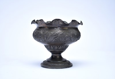 Lot 46 - A Southeast Asian white metal pedestal rose bowl
