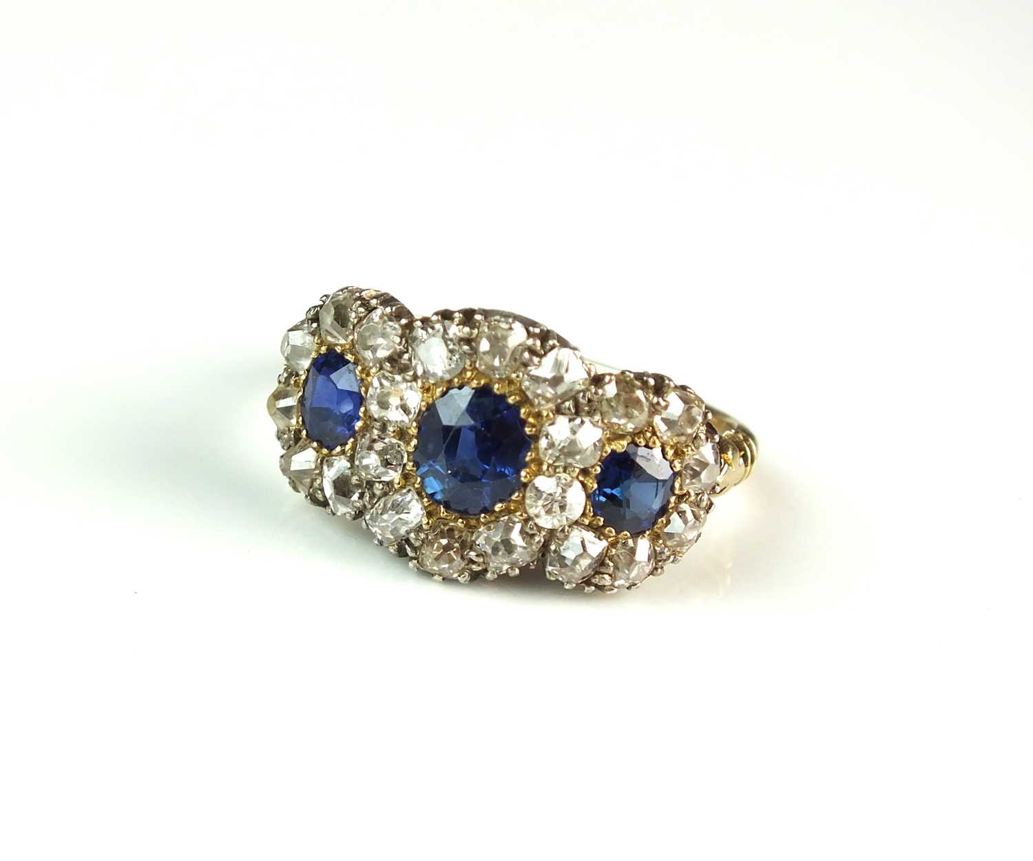 57 - A 19th century sapphire and diamond ring