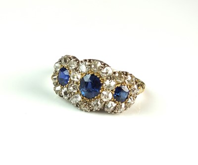 Lot 57 - A 19th century sapphire and diamond ring