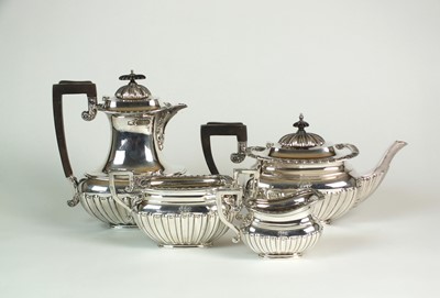 Lot 11 - An Edwardian four piece silver tea service