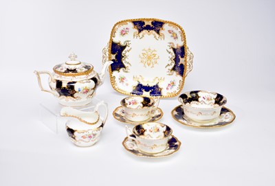 Lot 442 - A Coalport blue batwing tea service