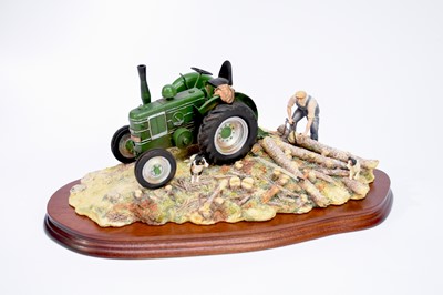 Lot 438 - Border Fine Arts 'Hauling Out' (Field Marshall Tractor)